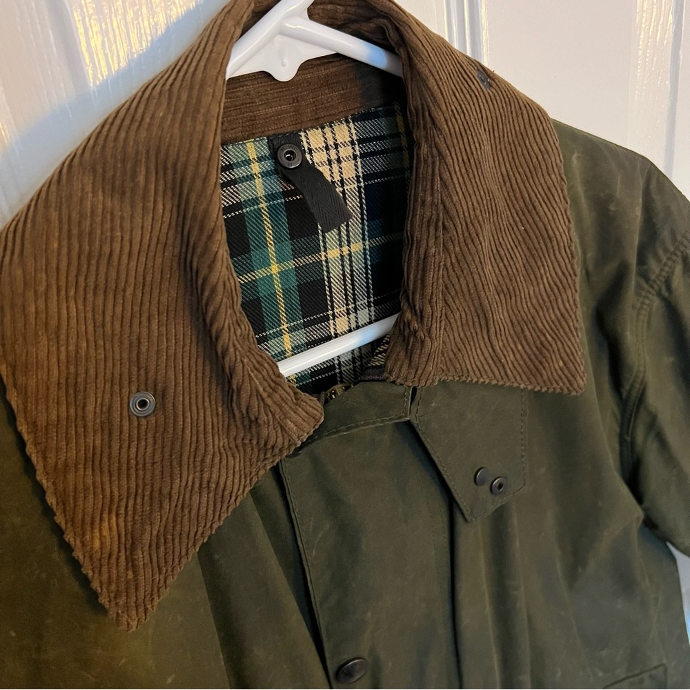 Vintage Barbour Border A200 Jacket Made in England Size C36 Waxed Cotton